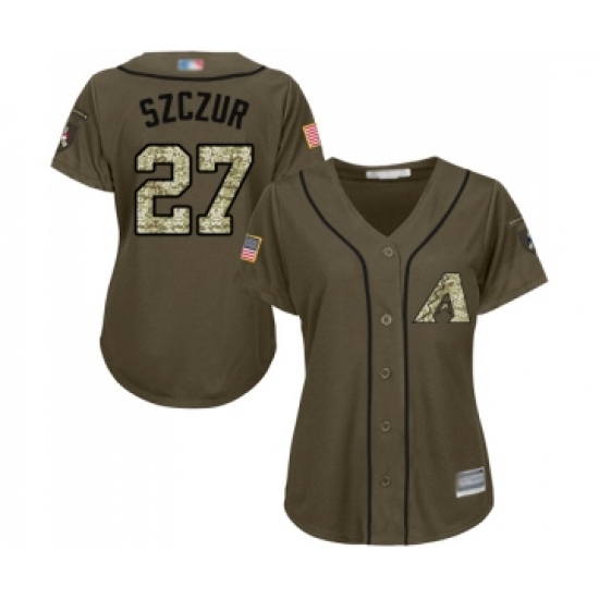 Women's Arizona Diamondbacks 27 Matt Szczur Authentic Green Salute to Service Baseball Jersey