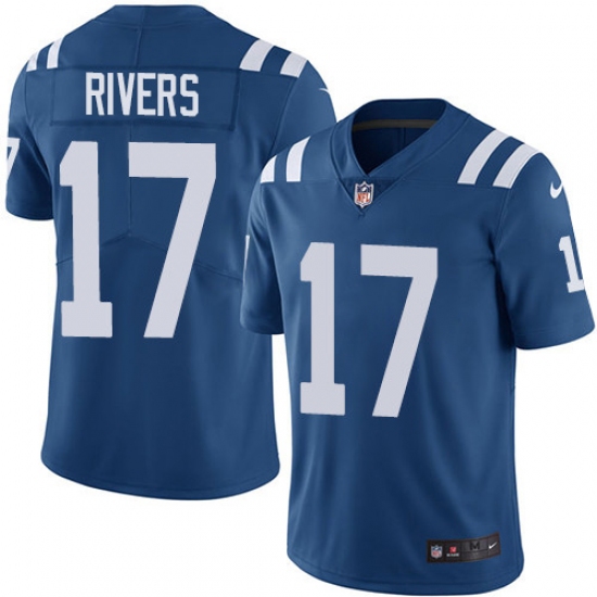 Youth Nike Indianapolis Colts 17 Philip Rivers Royal Blue Team Color Stitched NFL Vapor Untouchable Limited Jersey