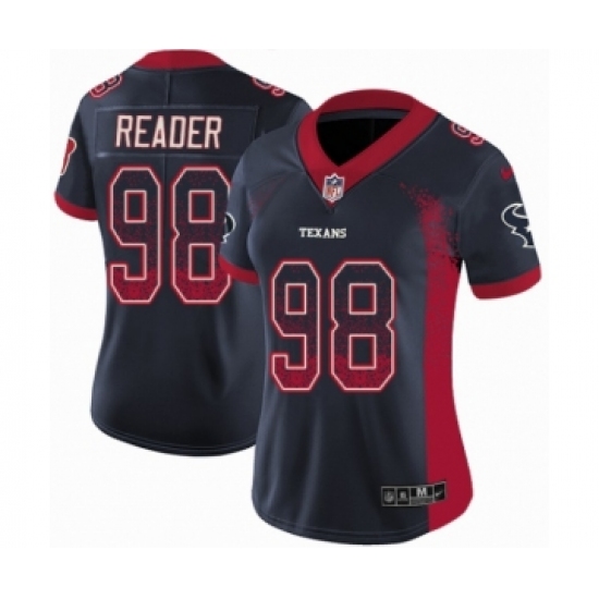 Women's Nike Houston Texans 98 D.J. Reader Limited Navy Blue Rush Drift Fashion NFL Jersey