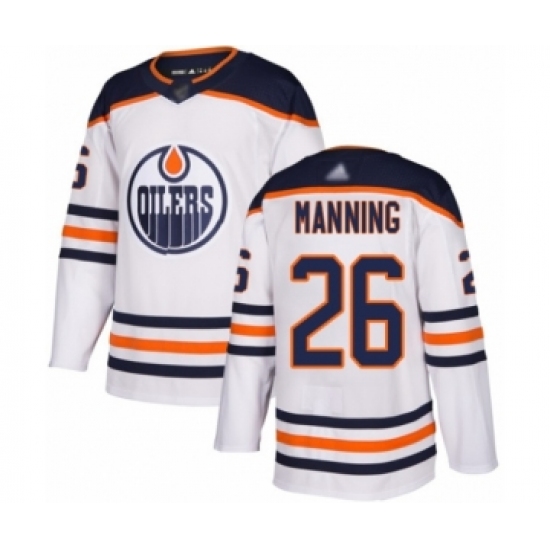 Youth Edmonton Oilers 26 Brandon Manning Authentic White Away Hockey Jersey