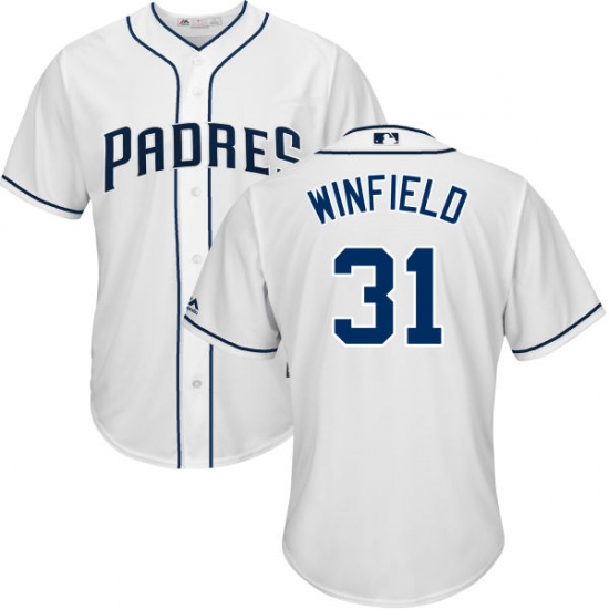 Men's Majestic San Diego Padres 31 Dave Winfield Replica White Home Cool Base MLB Jersey