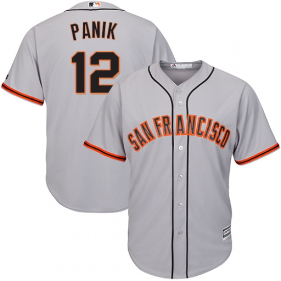 Men's Majestic San Francisco Giants 12 Joe Panik Replica Grey Road Cool Base MLB Jersey