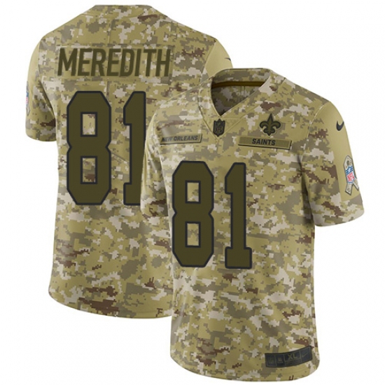 Men's Nike New Orleans Saints 81 Cameron Meredith Limited Camo 2018 Salute to Service NFL Jersey