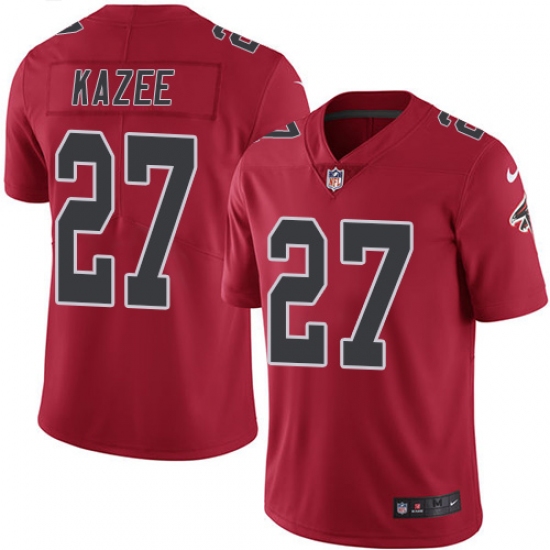 Men's Nike Atlanta Falcons 27 Damontae Kazee Limited Red Rush Vapor Untouchable NFL Jersey