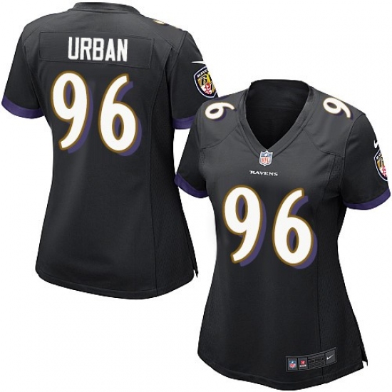 Women's Nike Baltimore Ravens 96 Brent Urban Game Black Alternate NFL Jersey