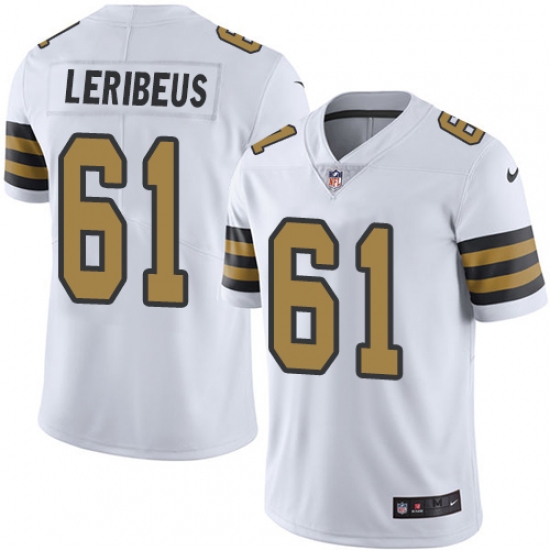 Men's Nike New Orleans Saints 61 Josh LeRibeus Limited White Rush Vapor Untouchable NFL Jersey