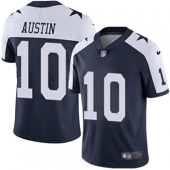 Men's Nike Dallas Cowboys 10 Tavon Austin Navy Blue Throwback Alternate Vapor Untouchable Limited Player NFL Jersey