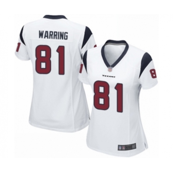 Women's Houston Texans 81 Kahale Warring Game White Football Jersey