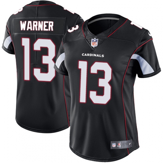 Women's Nike Arizona Cardinals 13 Kurt Warner Black Alternate Vapor Untouchable Limited Player NFL Jersey