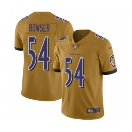 Youth Baltimore Ravens 54 Tyus Bowser Limited Gold Inverted Legend Football Jersey
