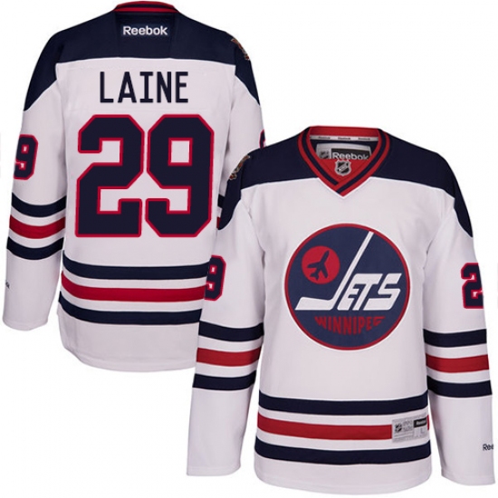 Men's Reebok Winnipeg Jets 29 Patrik Laine Premier White 2016 Heritage Classic NHL Jersey