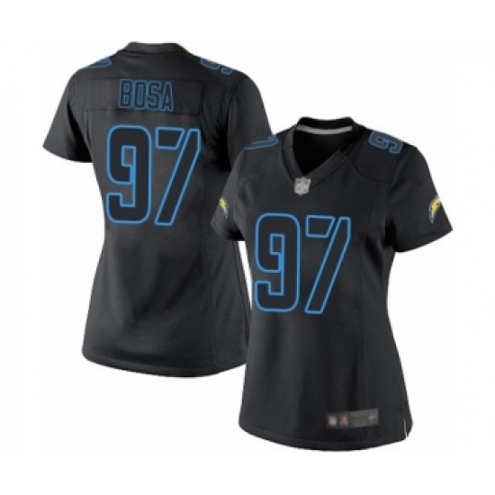 Women's Los Angeles Chargers 97 Joey Bosa Limited Black Impact Football Jersey