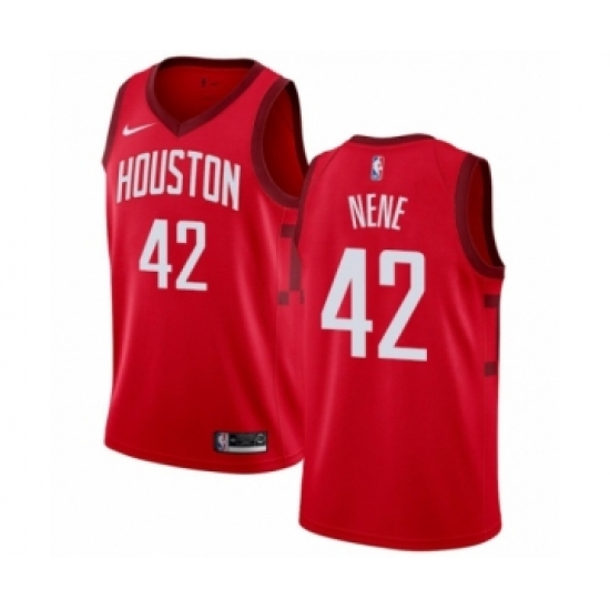 Women's Nike Houston Rockets 42 Nene Red Swingman Jersey - Earned Edition