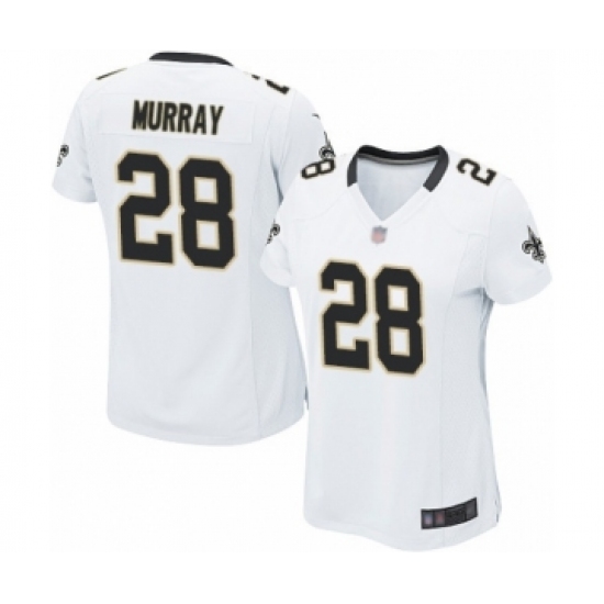 Women's New Orleans Saints 28 Latavius Murray Game White Football Jersey