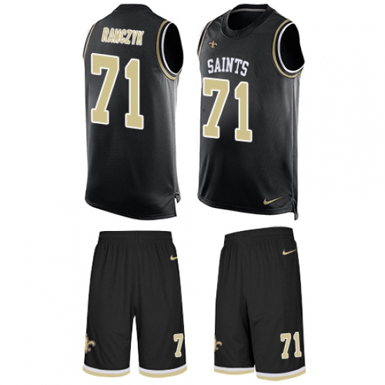 Men's Nike New Orleans Saints 71 Ryan Ramczyk Limited Black Tank Top Suit NFL Jersey