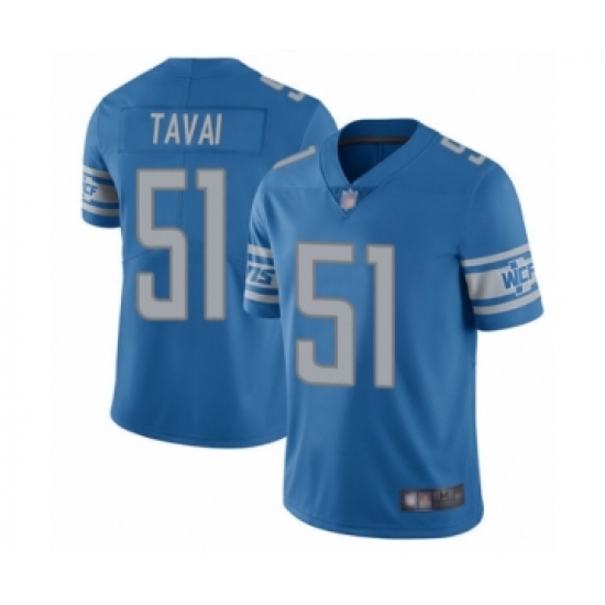 Men's Detroit Lions 51 Jahlani Tavai Blue Team Color Vapor Untouchable Limited Player Football Jersey