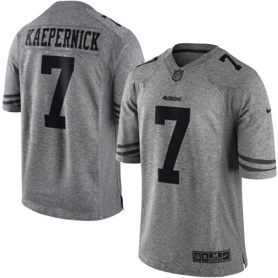 Men's Nike San Francisco 49ers 7 Colin Kaepernick Limited Gray Gridiron NFL Jersey