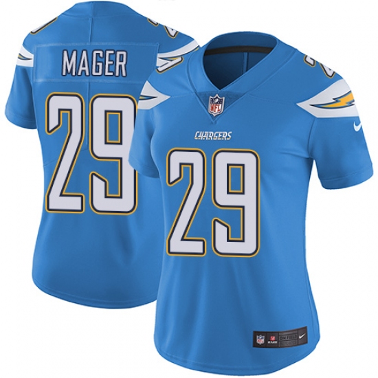 Women's Nike Los Angeles Chargers 29 Craig Mager Electric Blue Alternate Vapor Untouchable Limited Player NFL Jersey