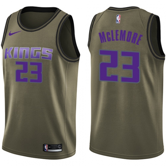 Men's Nike Sacramento Kings 23 Ben McLemore Swingman Green Salute to Service NBA Jersey