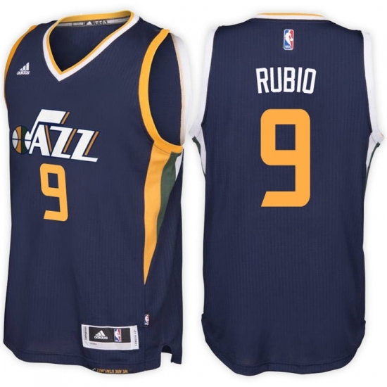 Utah Jazz 9 Ricky Rubio Road Navy New Swingman Stitched NBA Jersey