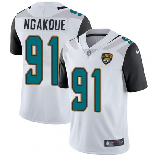 Men's Nike Jacksonville Jaguars 91 Yannick Ngakoue White Vapor Untouchable Limited Player NFL Jersey