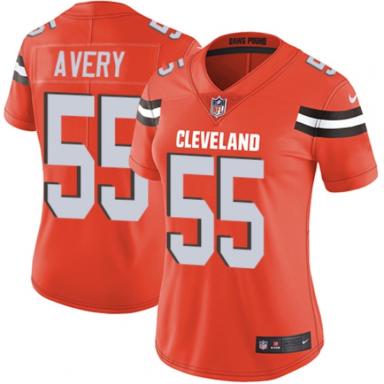 Women's Nike Cleveland Browns 55 Genard Avery Orange Alternate Vapor Untouchable Limited Player NFL Jersey