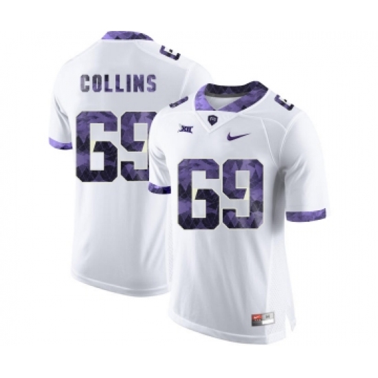 TCU Horned Frogs 69 Aviante Collins White Print College Football Limited Jersey