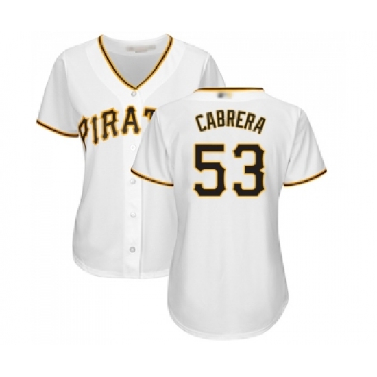 Women's Pittsburgh Pirates 53 Melky Cabrera Replica White Home Cool Base Baseball Jersey