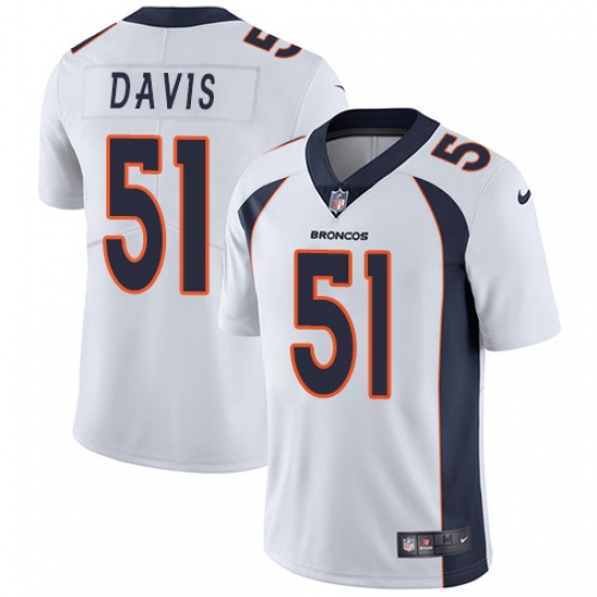 Men's Nike Denver Broncos 51 Todd Davis White Vapor Untouchable Limited Player NFL Jersey