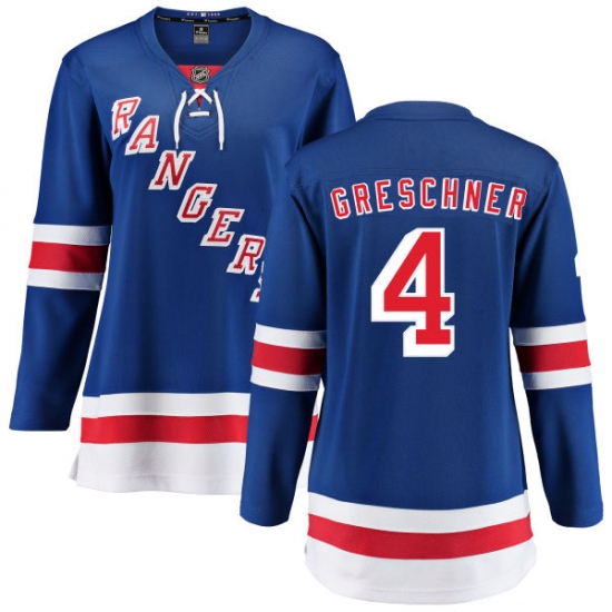 Women's New York Rangers 4 Ron Greschner Fanatics Branded Royal Blue Home Breakaway NHL Jersey