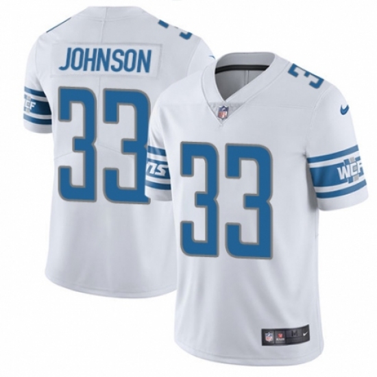 Youth Nike Detroit Lions 33 Kerryon Johnson White Vapor Untouchable Elite Player NFL Jersey