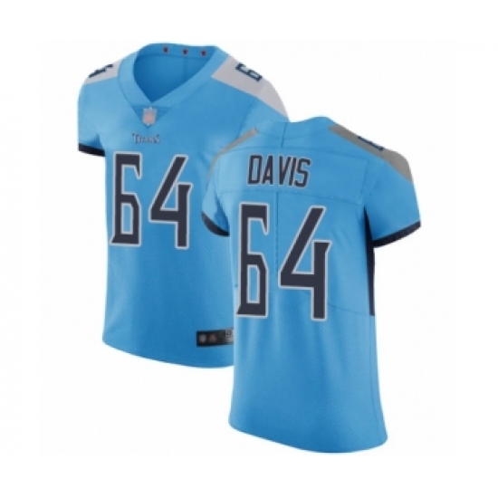 Men's Tennessee Titans 64 Nate Davis Light Blue Alternate Vapor Untouchable Elite Player Football Jersey