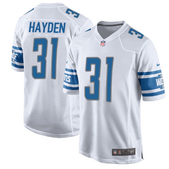 Men's Nike Detroit Lions 31 D.J. Hayden Game White NFL Jersey