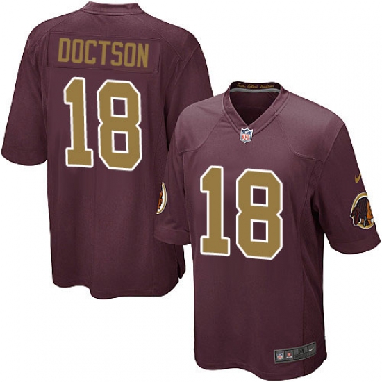 Men's Nike Washington Redskins 18 Josh Doctson Game Burgundy Red/Gold Number Alternate 80TH Anniversary NFL Jersey