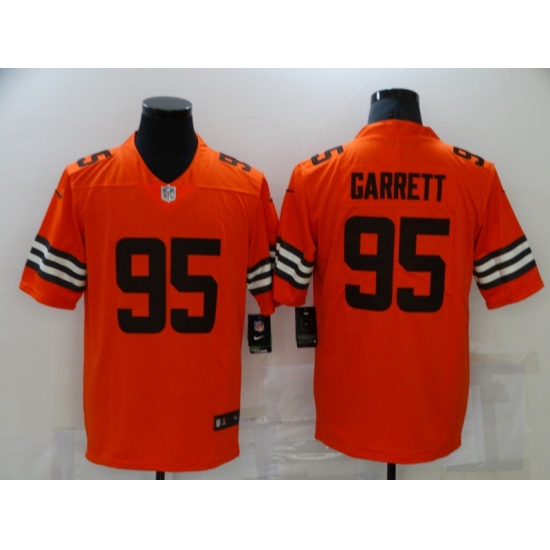 Men's Cleveland Browns 95 Myles Garrett Orange Player Limited Jersey