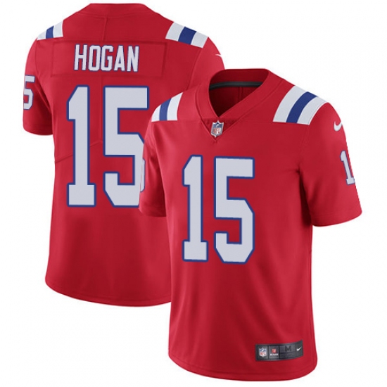 Youth Nike New England Patriots 15 Chris Hogan Red Alternate Vapor Untouchable Limited Player NFL Jersey