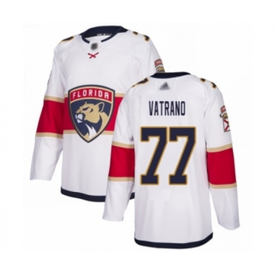 Men's Florida Panthers 77 Frank Vatrano Authentic White Away Hockey Jersey