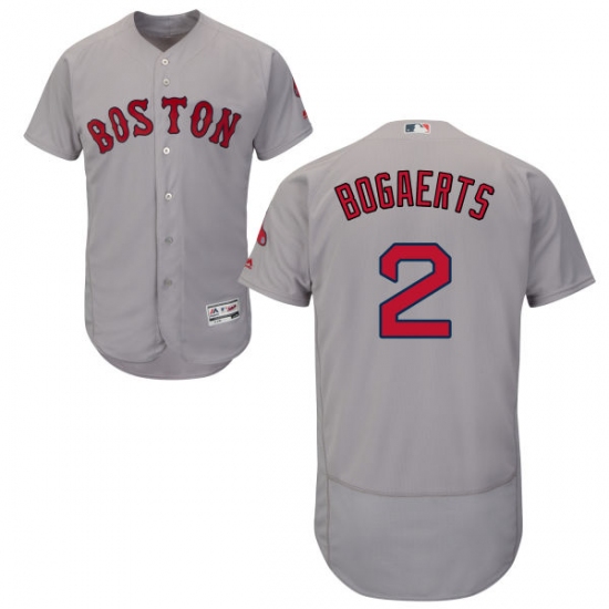 Men's Majestic Boston Red Sox 2 Xander Bogaerts Grey Road Flex Base Authentic Collection MLB Jersey