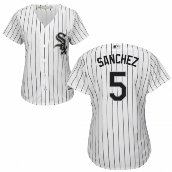 Women's Majestic Chicago White Sox 5 Yolmer Sanchez Replica White Home Cool Base MLB Jersey