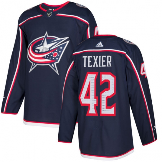 Youth Adidas Columbus Blue Jackets 42 Alexandre Texier Premier Navy Blue Home NHL Jersey