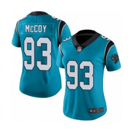 Women's Carolina Panthers 93 Gerald McCoy Limited Blue Rush Vapor Untouchable Football Jersey