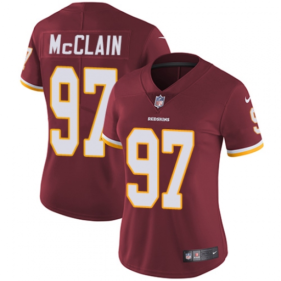 Women's Nike Washington Redskins 97 Terrell McClain Elite Burgundy Red Team Color NFL Jersey