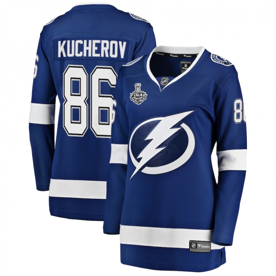 Women's Tampa Bay Lightning 86 Nikita Kucherov Fanatics Branded Blue 2020 Stanley Cup Final Bound Home Player Breakaway Jersey