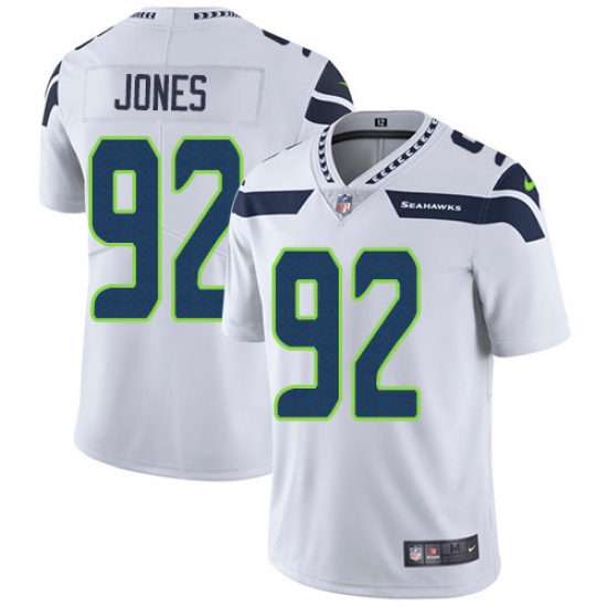 Youth Nike Seattle Seahawks 92 Nazair Jones White Vapor Untouchable Elite Player NFL Jersey