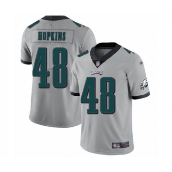 Youth Philadelphia Eagles 48 Wes Hopkins Limited Silver Inverted Legend Football Jersey