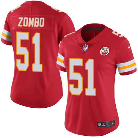 Women's Nike Kansas City Chiefs 51 Frank Zombo Red Team Color Vapor Untouchable Limited Player NFL Jersey