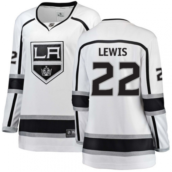 Women's Los Angeles Kings 22 Trevor Lewis Authentic White Away Fanatics Branded Breakaway NHL Jersey