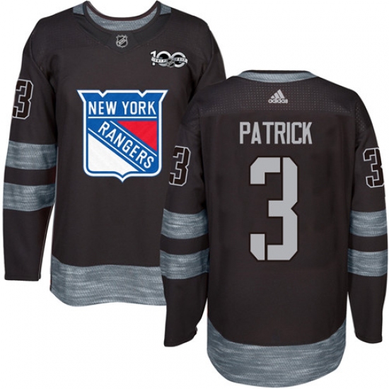 Men's Adidas New York Rangers 3 James Patrick Premier Black 1917-2017 100th Anniversary NHL Jersey