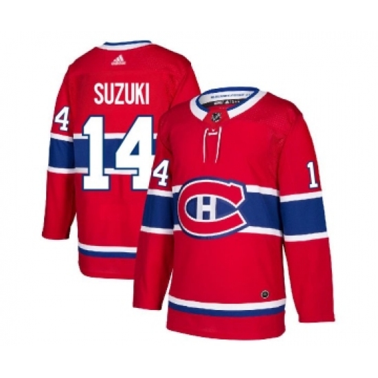 Men's Montreal Canadiens 14 Nick Suzuki Red Stitched NHL Jersey