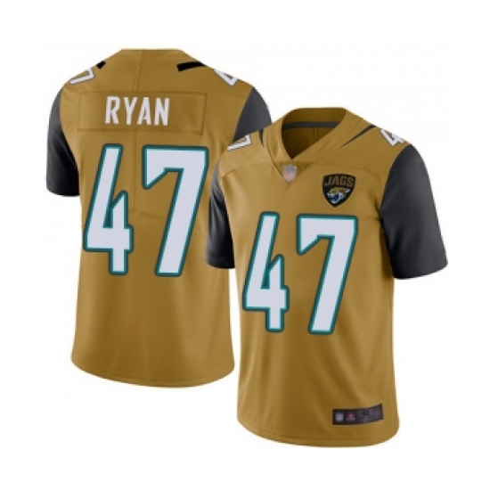 Men's Jacksonville Jaguars 47 Jake Ryan Limited Gold Rush Vapor Untouchable Football Jersey